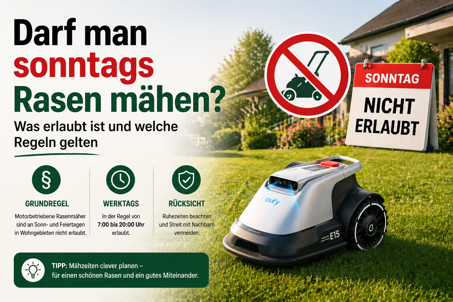 Darf man sonntags Rasen mähen