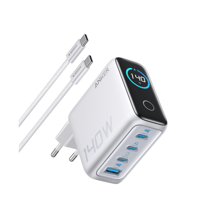Anker Ladegerät (140W, 4-Port, PD 3.1) mit USB-C Kabel