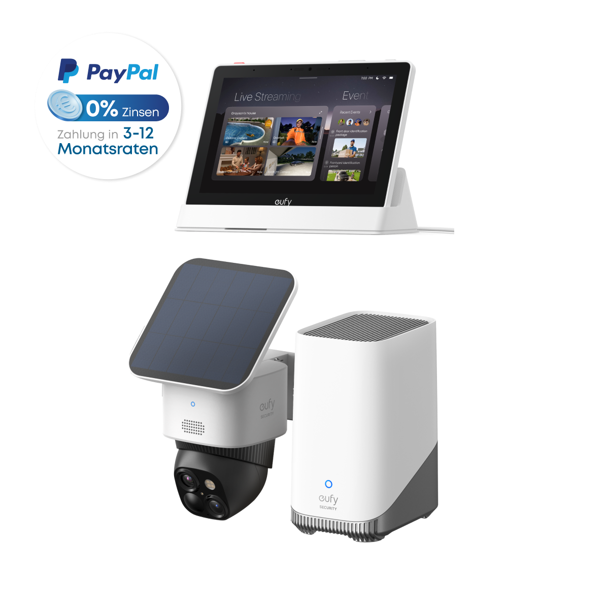 eufyCam Solo S340 Bundle mit HomeBase 3 & Smart Display E10