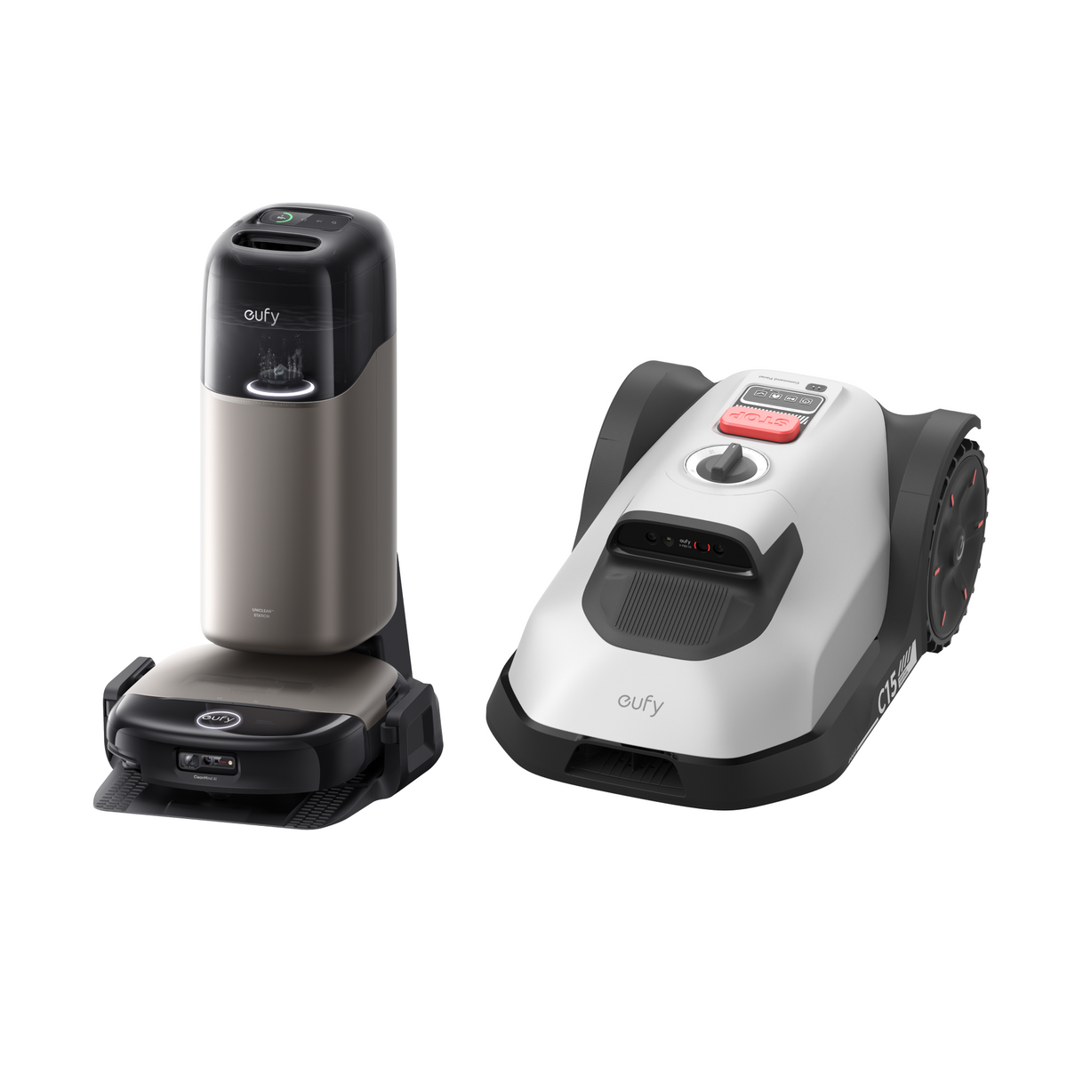 eufy Mähroboter C15 Solo und eufy Saug- und Wischroboter HydroJet S2