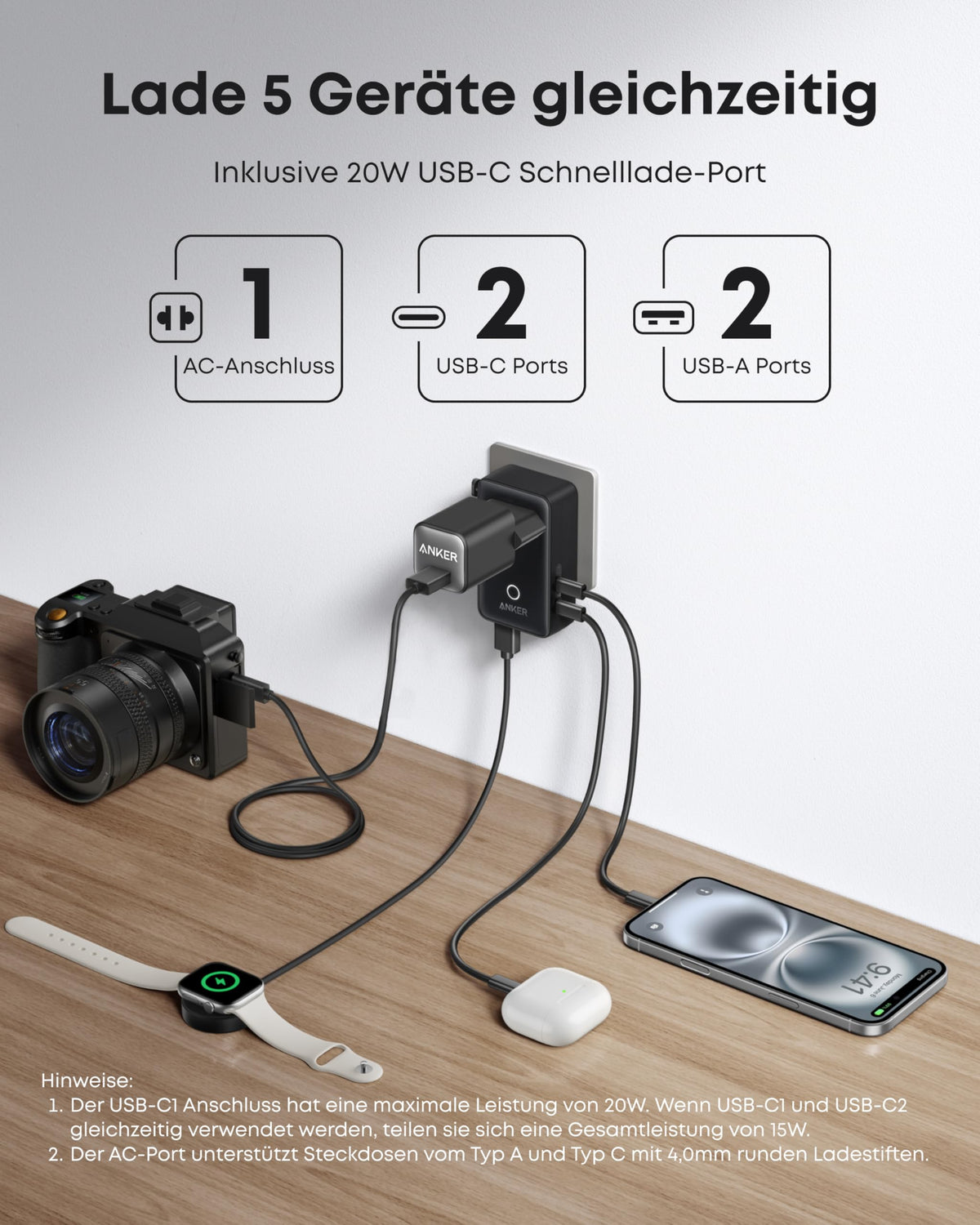 Anker Nano Reiseadapter (5-in-1, 20W)