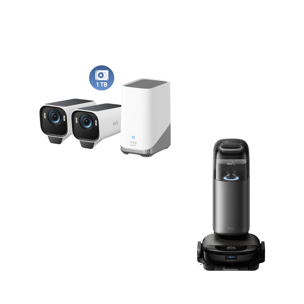 eufy Saugroboter Omni S1 Pro + eufyCam S3 Pro 2-Cam Kit + 1 TB Festplatte